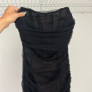 White Fox Black Mini Dress